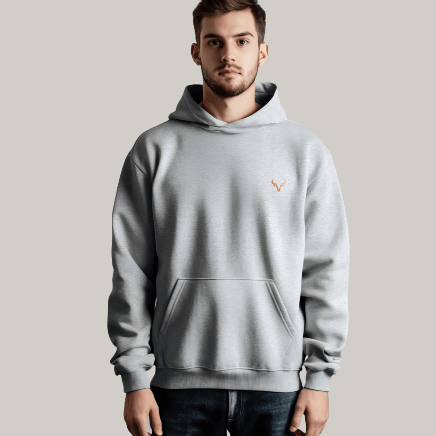 Bull Valour Signature Hoodie oversized gym hoodie UK grey